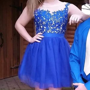 Short blue homecoming dress